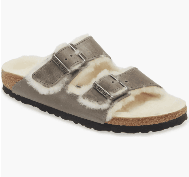 Shearling Double Buckle Slide